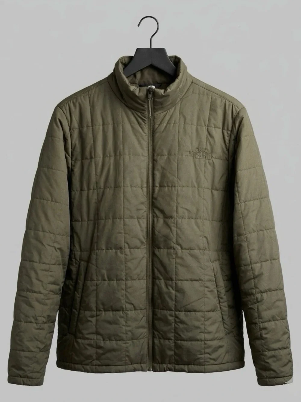 The North Face Mens PrimaLoft Quilted Insulated Jacket Olive Green Size Large